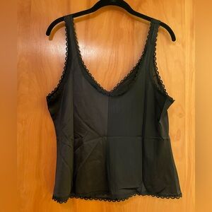 Vintage Black Lace Trim Camisole by Warners